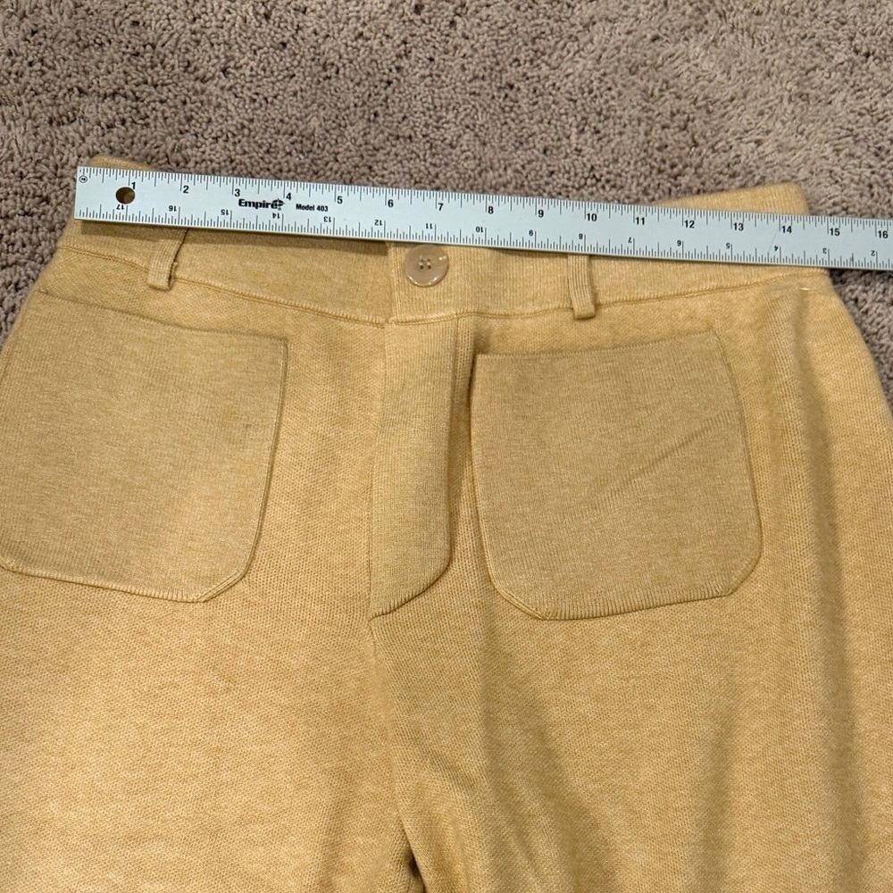 NWT new medium Anthropologie Maeve Colette sweater knit wide leg pants beige - Picture 15 of 16
